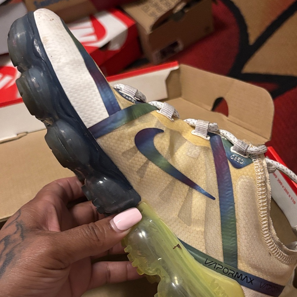 Nike Women's VaporMax with Blue and Yellow Accents